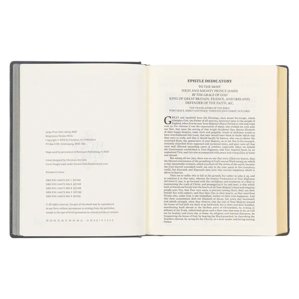 Iron Gray Faux Leather Hardcover Large Print King James Version Note-taking Bible
