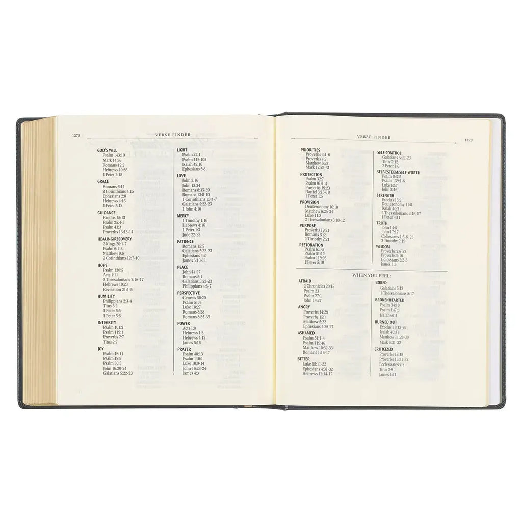 Iron Gray Faux Leather Hardcover Large Print King James Version Note-taking Bible