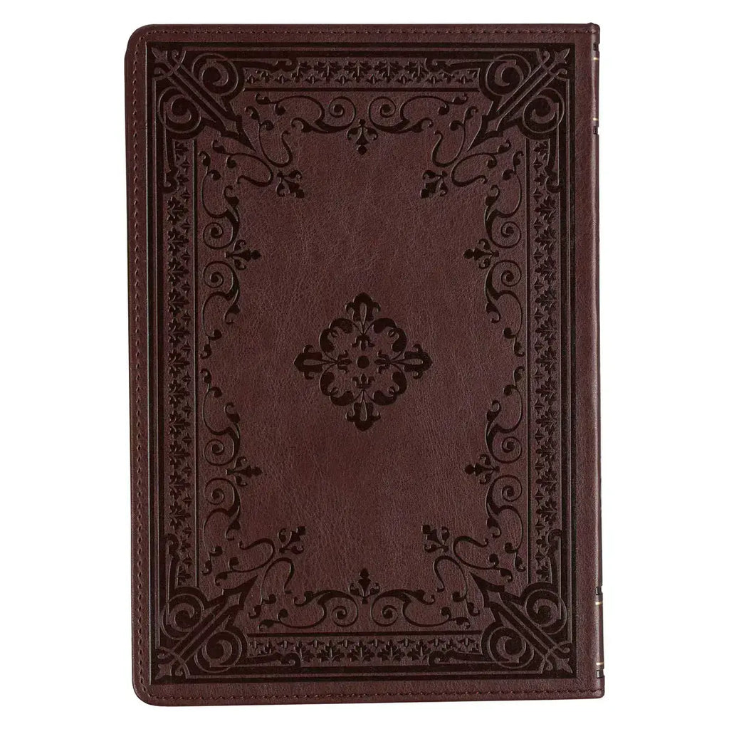 Large Print Edition Daily Devotions from the KJV Brown Faux Leather Devotional