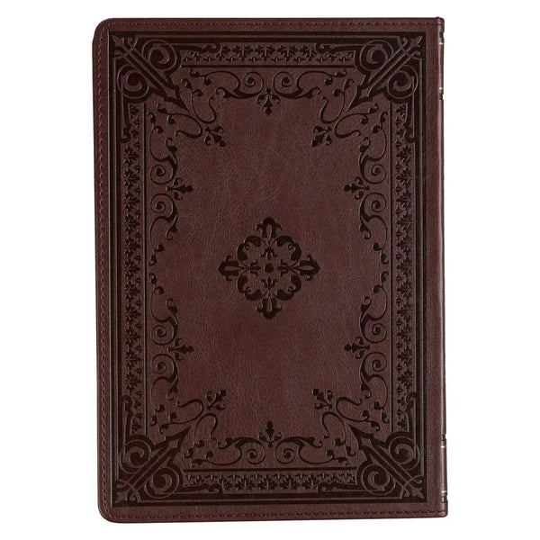 Large Print Edition Daily Devotions from the KJV Brown Faux Leather Devotional