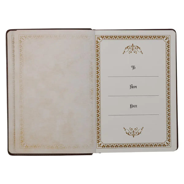 Large Print Edition Daily Devotions from the KJV Brown Faux Leather Devotional