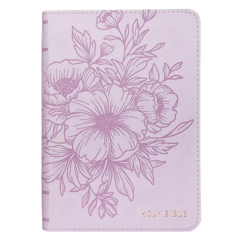 Lavender Bouquet Faux Leather Large Print Compact King James Version Bible