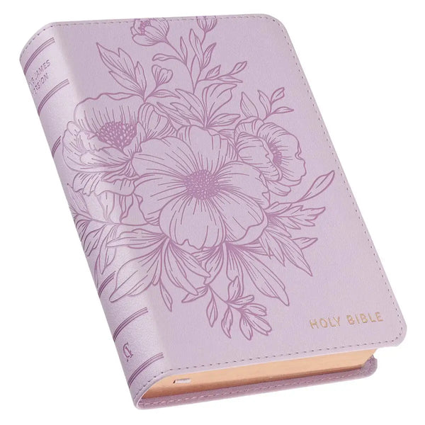 Lavender Bouquet Faux Leather Large Print Compact King James Version Bible