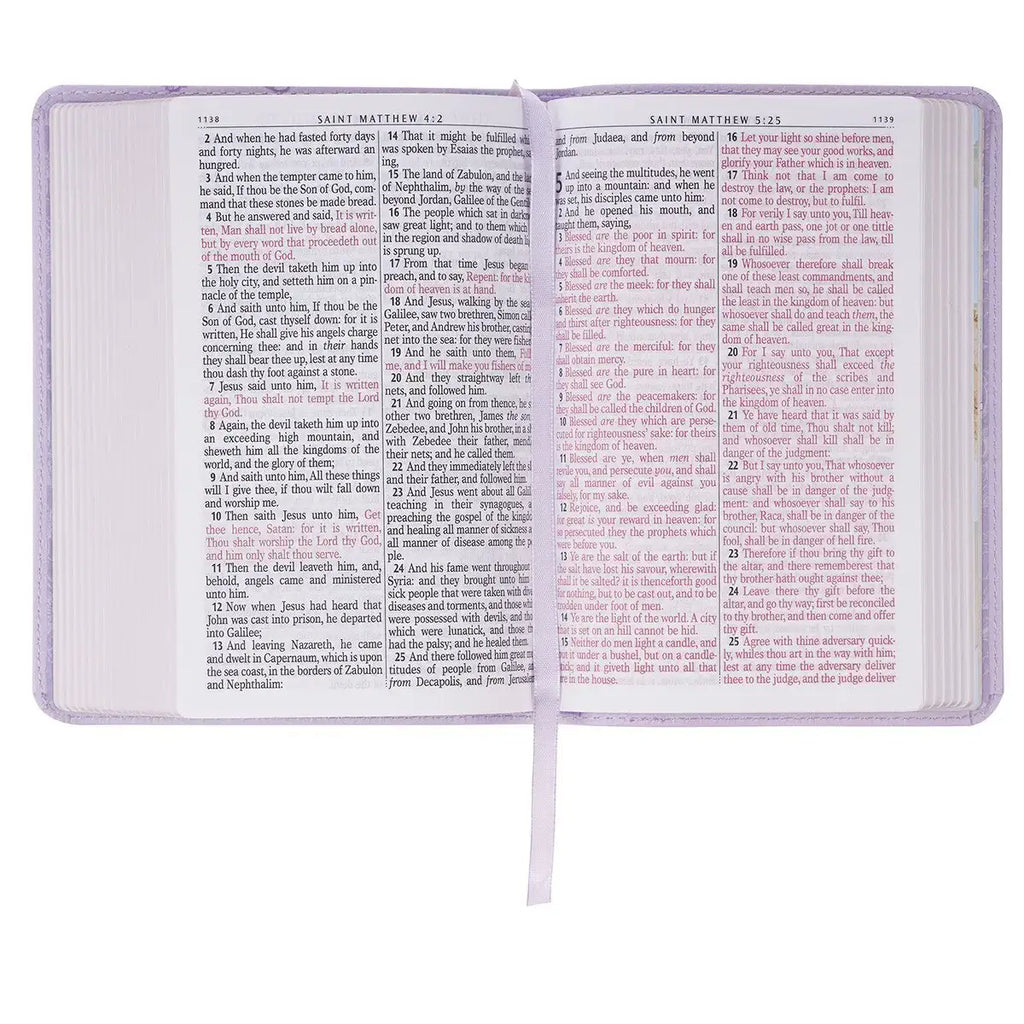 Lavender Bouquet Faux Leather Large Print Compact King James Version Bible