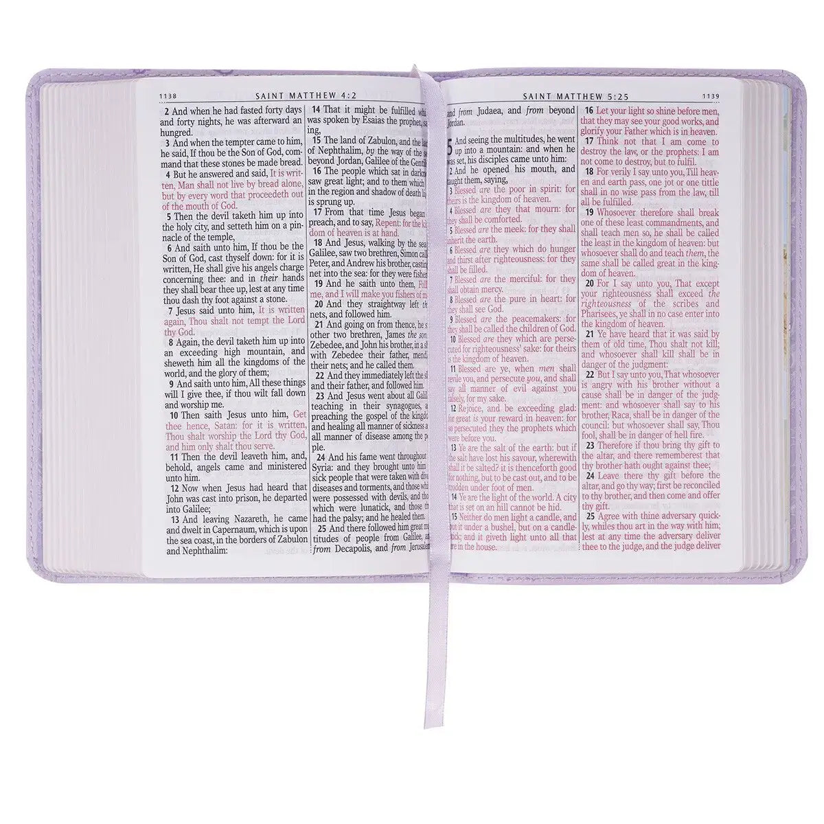 Lavender Bouquet Faux Leather Large Print Compact King James Version Bible