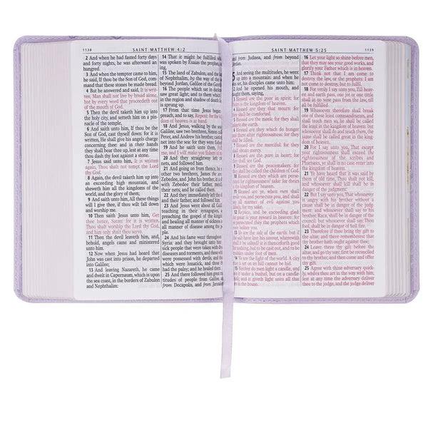 Lavender Bouquet Faux Leather Large Print Compact King James Version Bible