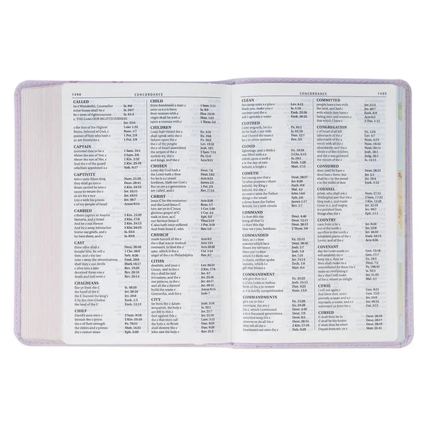 Lavender Bouquet Faux Leather Large Print Compact King James Version Bible