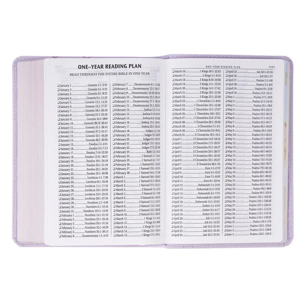 Lavender Bouquet Faux Leather Large Print Compact King James Version Bible