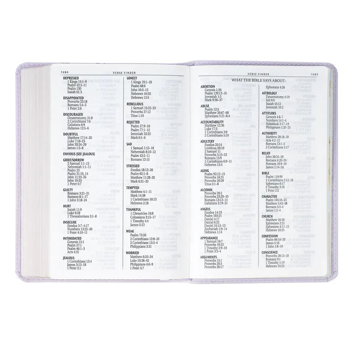 Lavender Bouquet Faux Leather Large Print Compact King James Version Bible