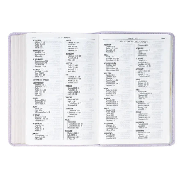 Lavender Bouquet Faux Leather Large Print Compact King James Version Bible