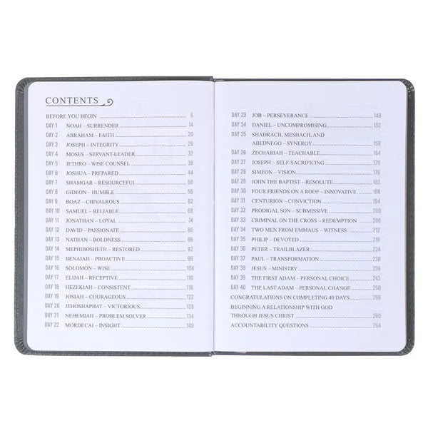 Legacy of Leaders Gray Faux Leather Devotional