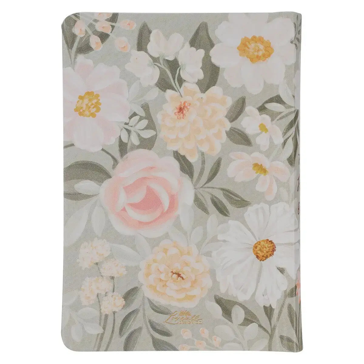 Lichen Gray Floral Faux Leather Hardcover King James Version Bible - Psalm 23:3 Secondary image