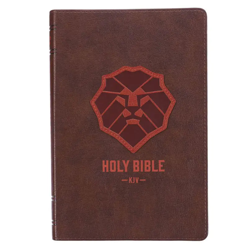 Lion Brown Faux Leather Kid's King James Version Bible Main image