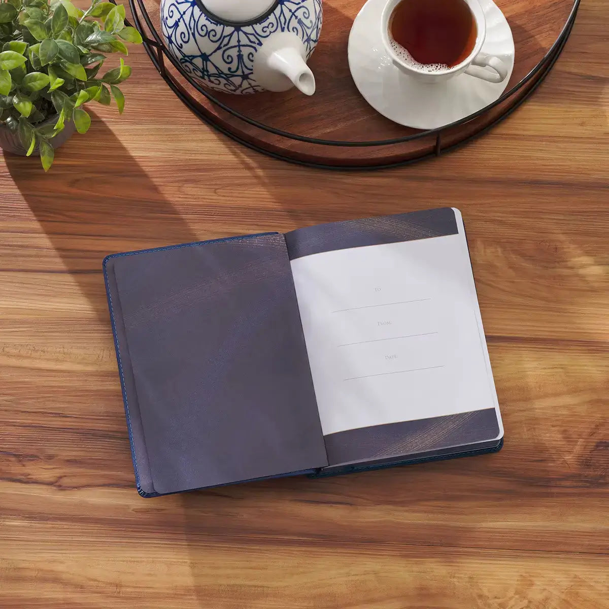 Live Well: God's Plan for Your Wellbeing Blue Faux Leather Daily Devotional