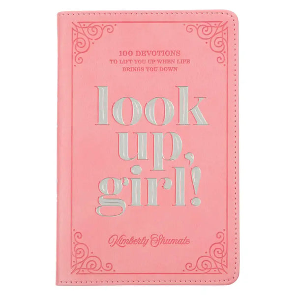 Look Up, Girl! Pink Faux Leather Devotional