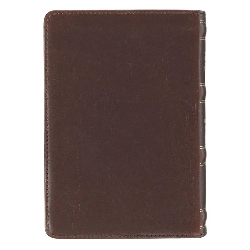Mahogany Brown Genuine Leather Large Print Compact Bible