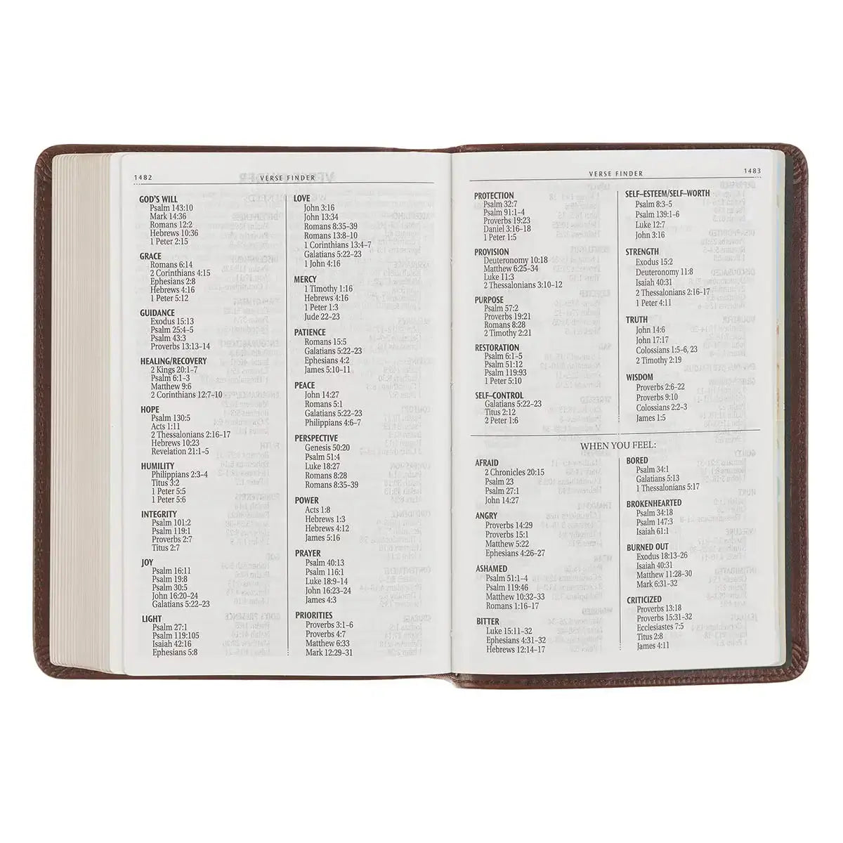 Mahogany Brown Genuine Leather Large Print Compact Bible