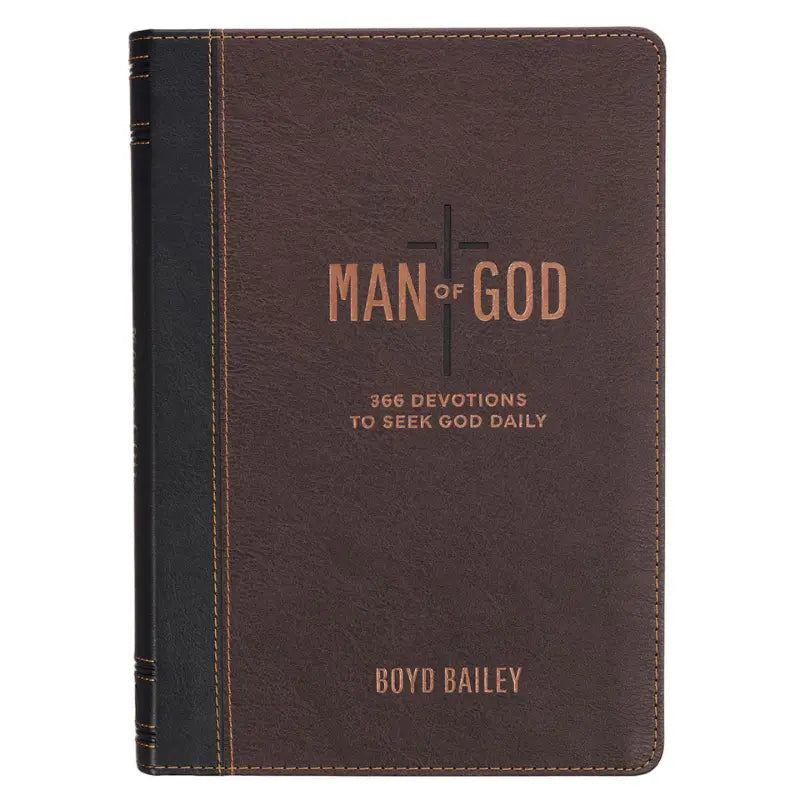 Man of God Two-Tone Brown Faux Leather Daily Devotional Main image