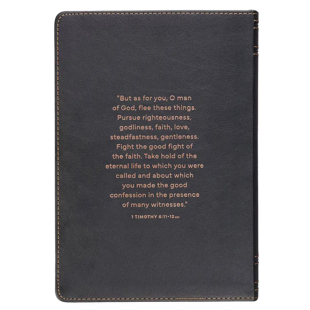 Man of God Two-Tone Brown Faux Leather Daily Devotional