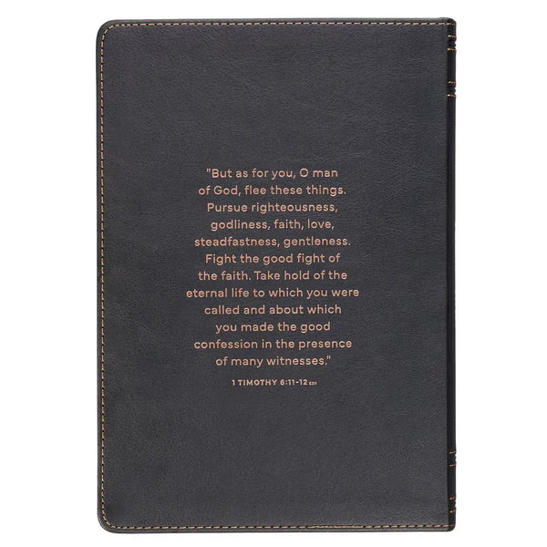 Man of God Two-Tone Brown Faux Leather Daily Devotional
