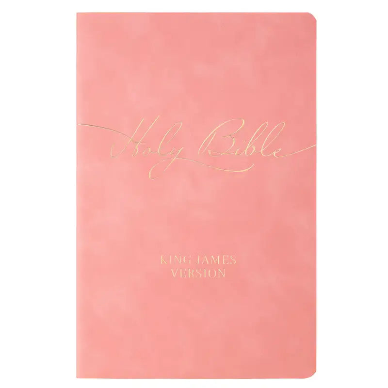 Marbled Coral Pink Faux Leather King James Version Gift Bible Main image
