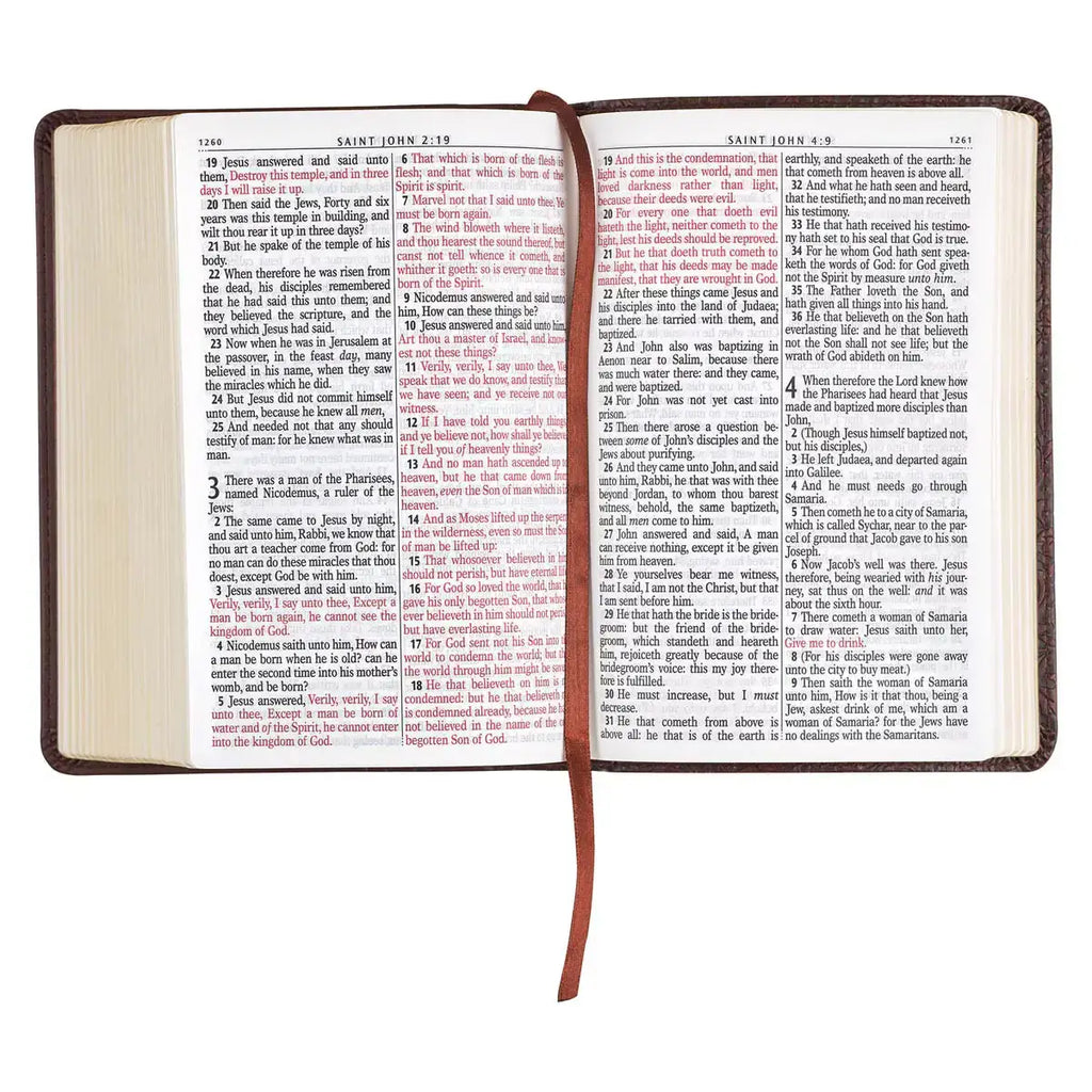Medium Brown Faux Leather Large Print Compact King James Version Bible