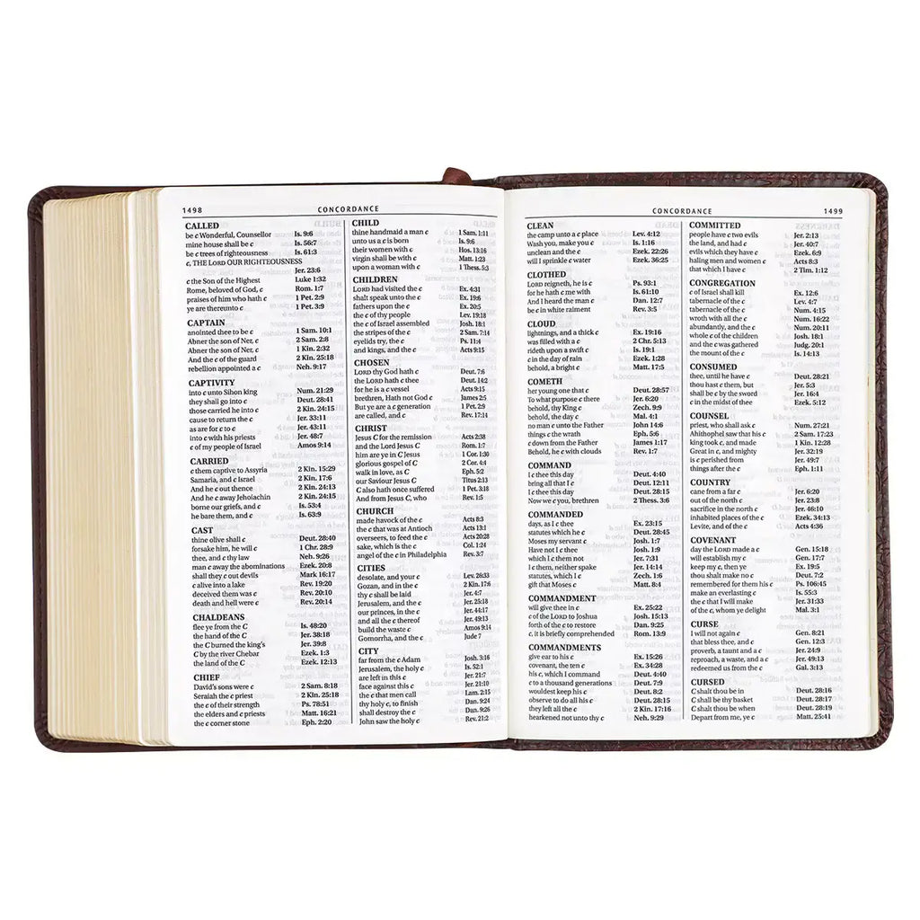 Medium Brown Faux Leather Large Print Compact King James Version Bible