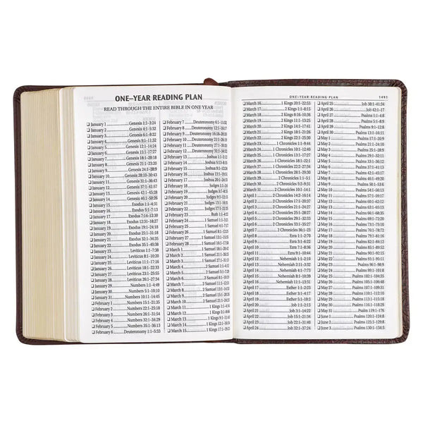 Medium Brown Faux Leather Large Print Compact King James Version Bible