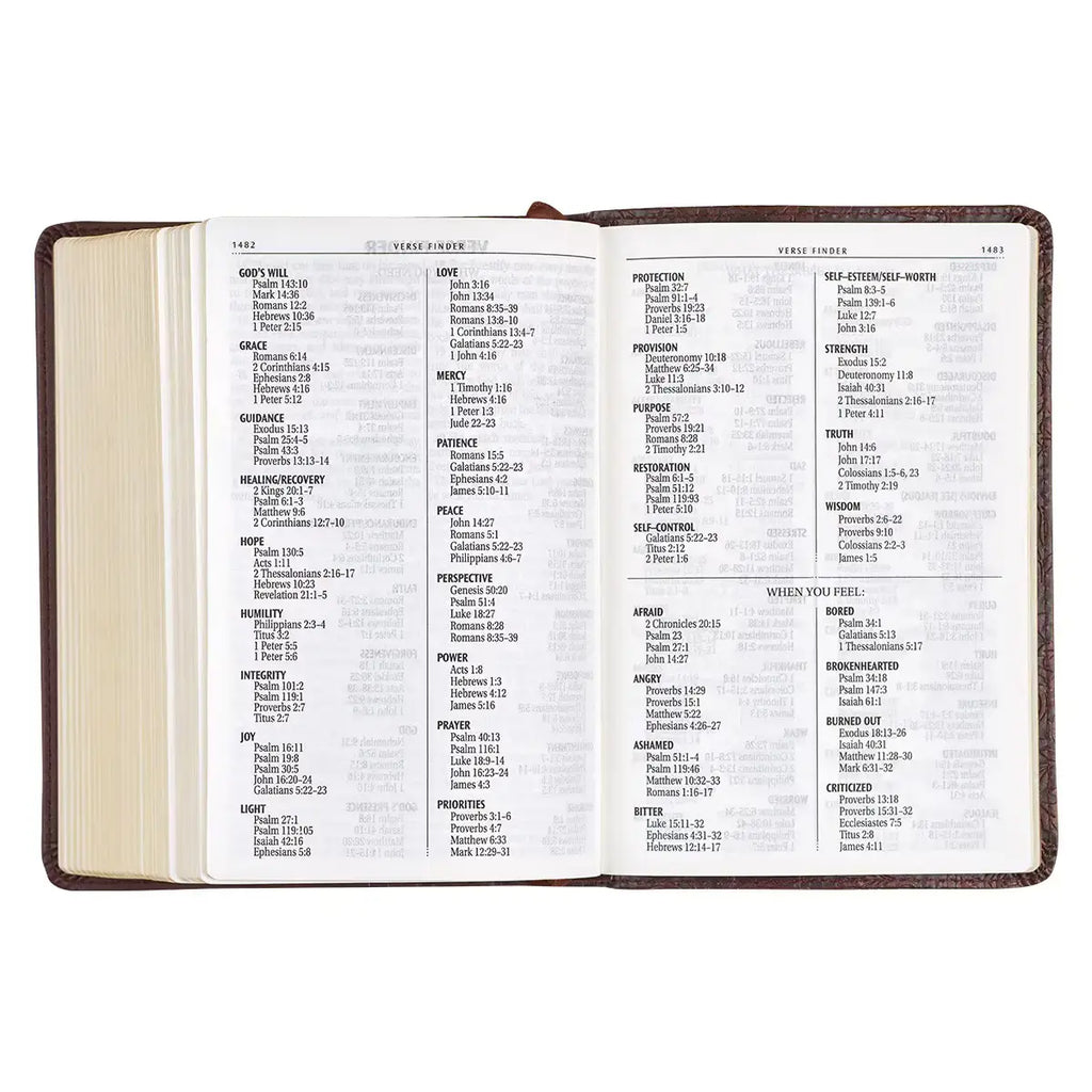 Medium Brown Faux Leather Large Print Compact King James Version Bible