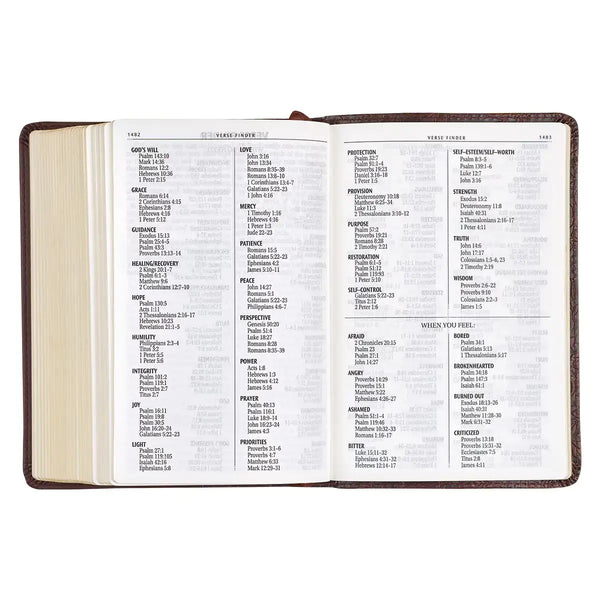 Medium Brown Faux Leather Large Print Compact King James Version Bible