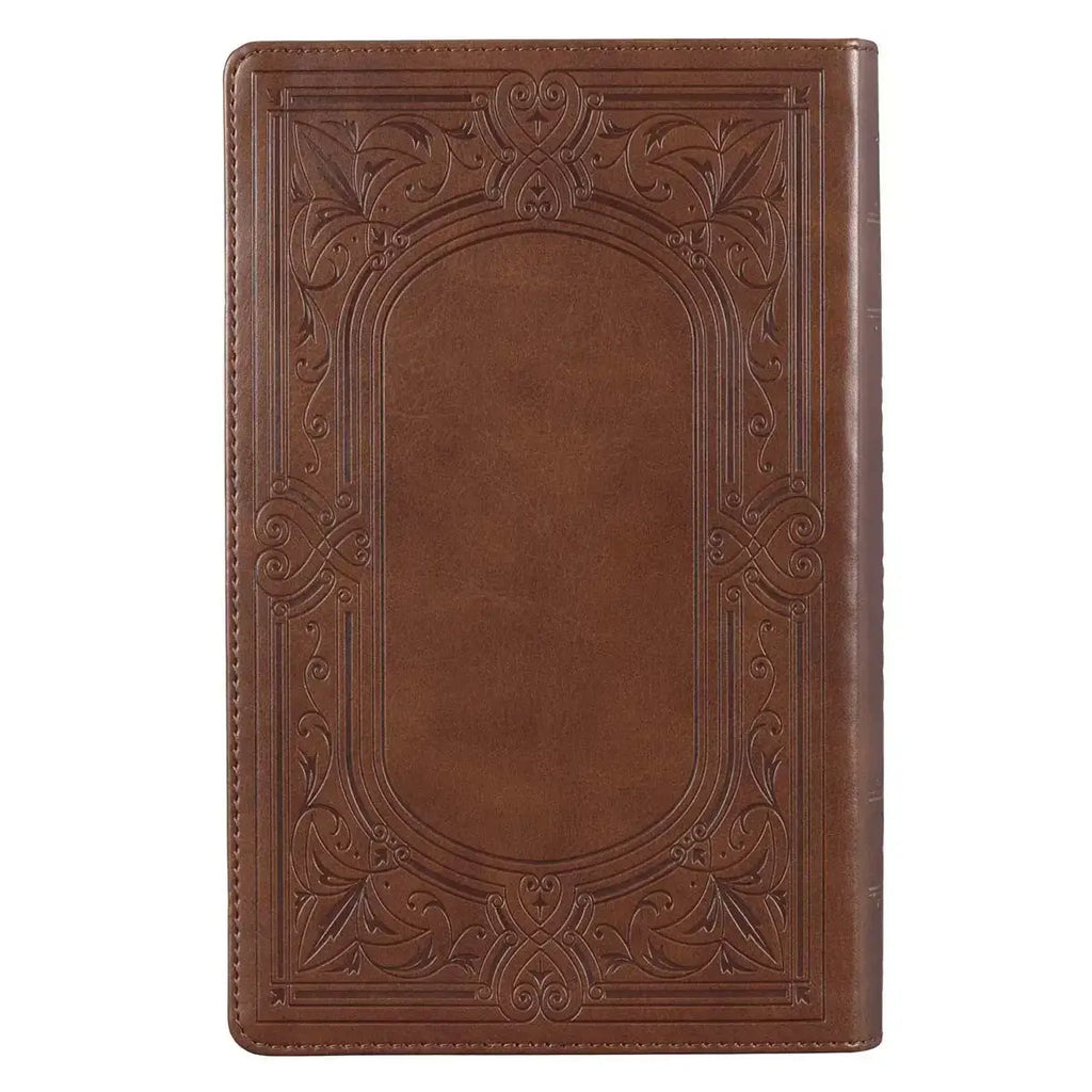 Medium Brown Ivy Faux Leather Giant Print Standard-size King James Version Bible with Thumb Index