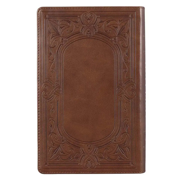 Medium Brown Ivy Faux Leather Giant Print Standard-size King James Version Bible with Thumb Index