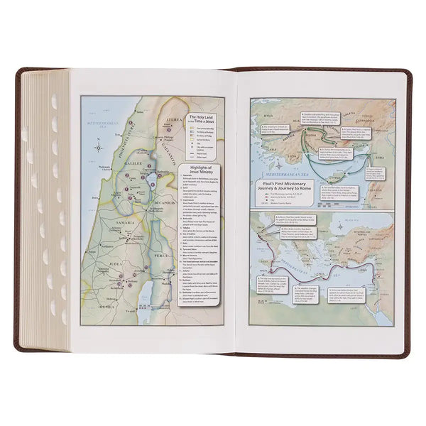 Medium Brown Ivy Faux Leather Giant Print Standard-size King James Version Bible with Thumb Index