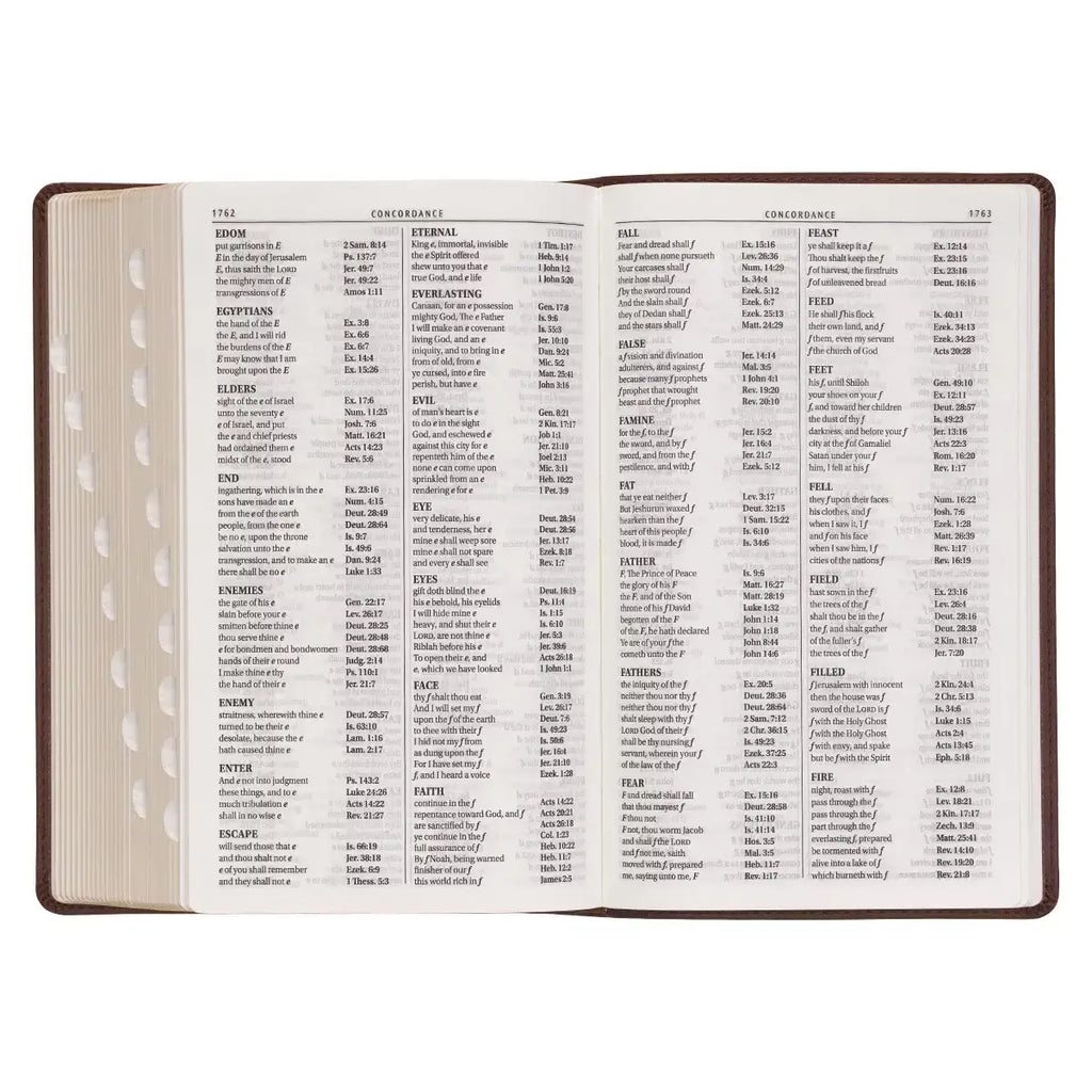 Medium Brown Ivy Faux Leather Giant Print Standard-size King James Version Bible with Thumb Index