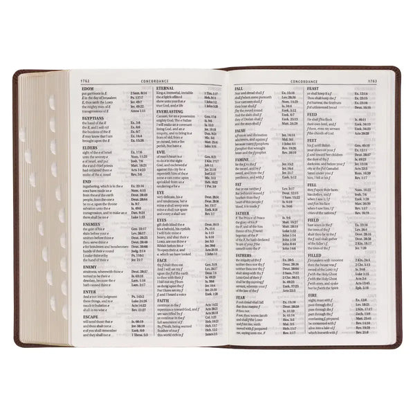 Medium Brown Ivy Faux Leather Giant Print Standard-size King James Version Bible with Thumb Index