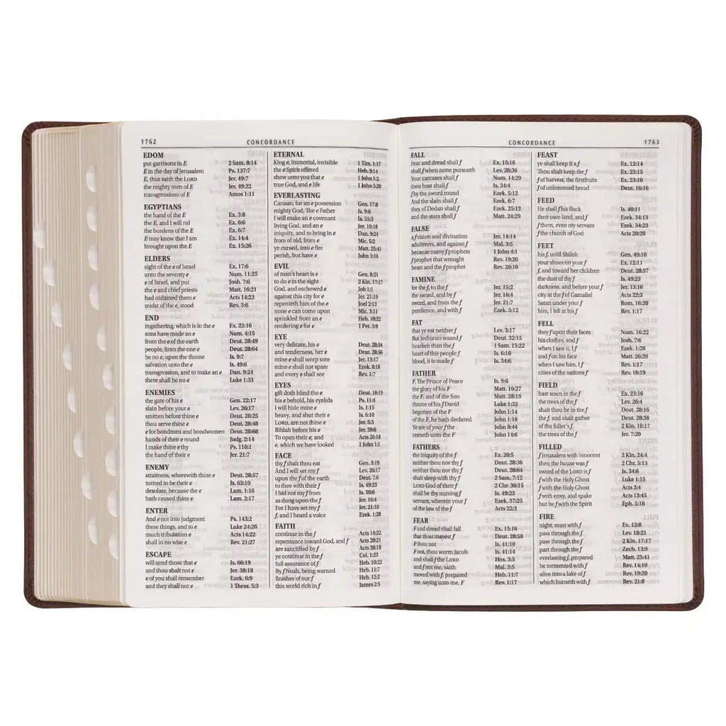Medium Brown Ivy Faux Leather Giant Print Standard-size King James Version Bible with Thumb Index