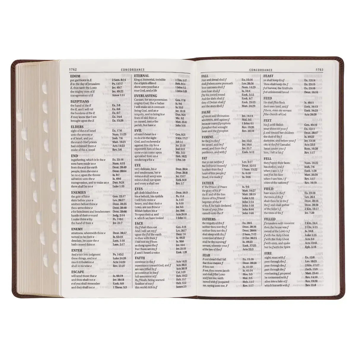 Medium Brown Ivy Faux Leather Giant Print Standard-size King James Version Bible with Thumb Index