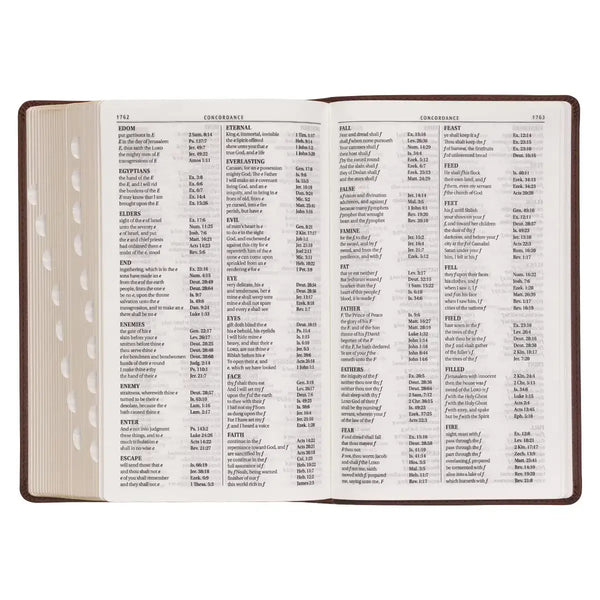 Medium Brown Ivy Faux Leather Giant Print Standard-size King James Version Bible with Thumb Index