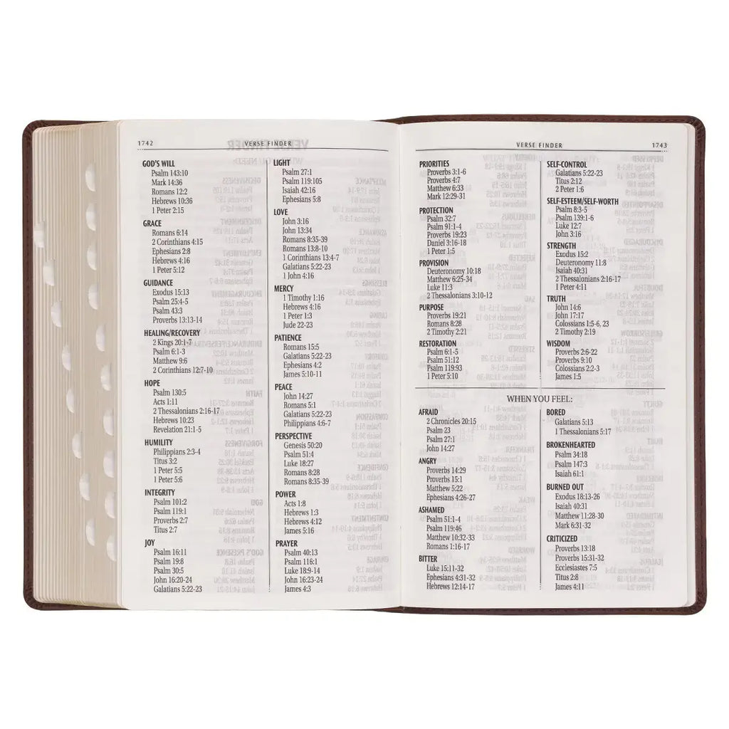 Medium Brown Ivy Faux Leather Giant Print Standard-size King James Version Bible with Thumb Index