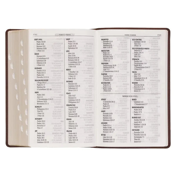 Medium Brown Ivy Faux Leather Giant Print Standard-size King James Version Bible with Thumb Index