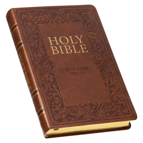 Medium Brown King James Version Deluxe Gift Bible with Thumb Index
