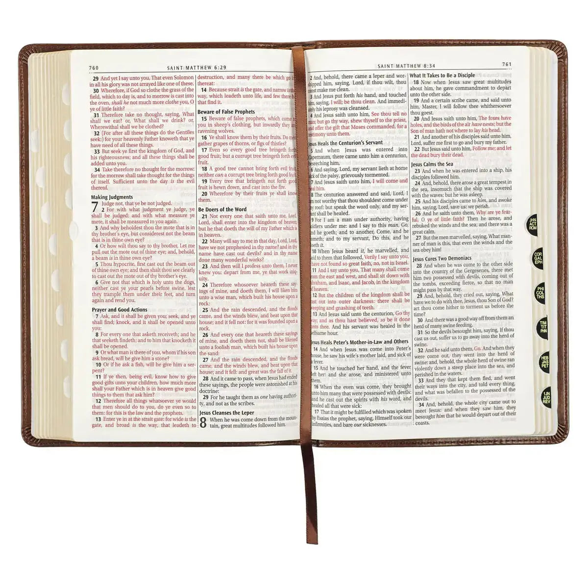 Medium Brown King James Version Deluxe Gift Bible with Thumb Index