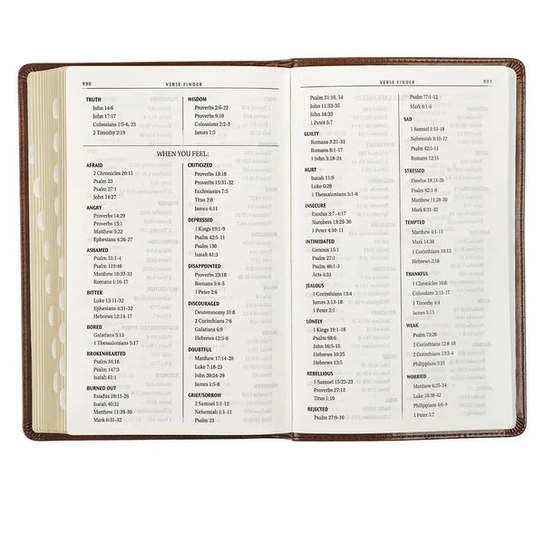 Medium Brown King James Version Deluxe Gift Bible with Thumb Index