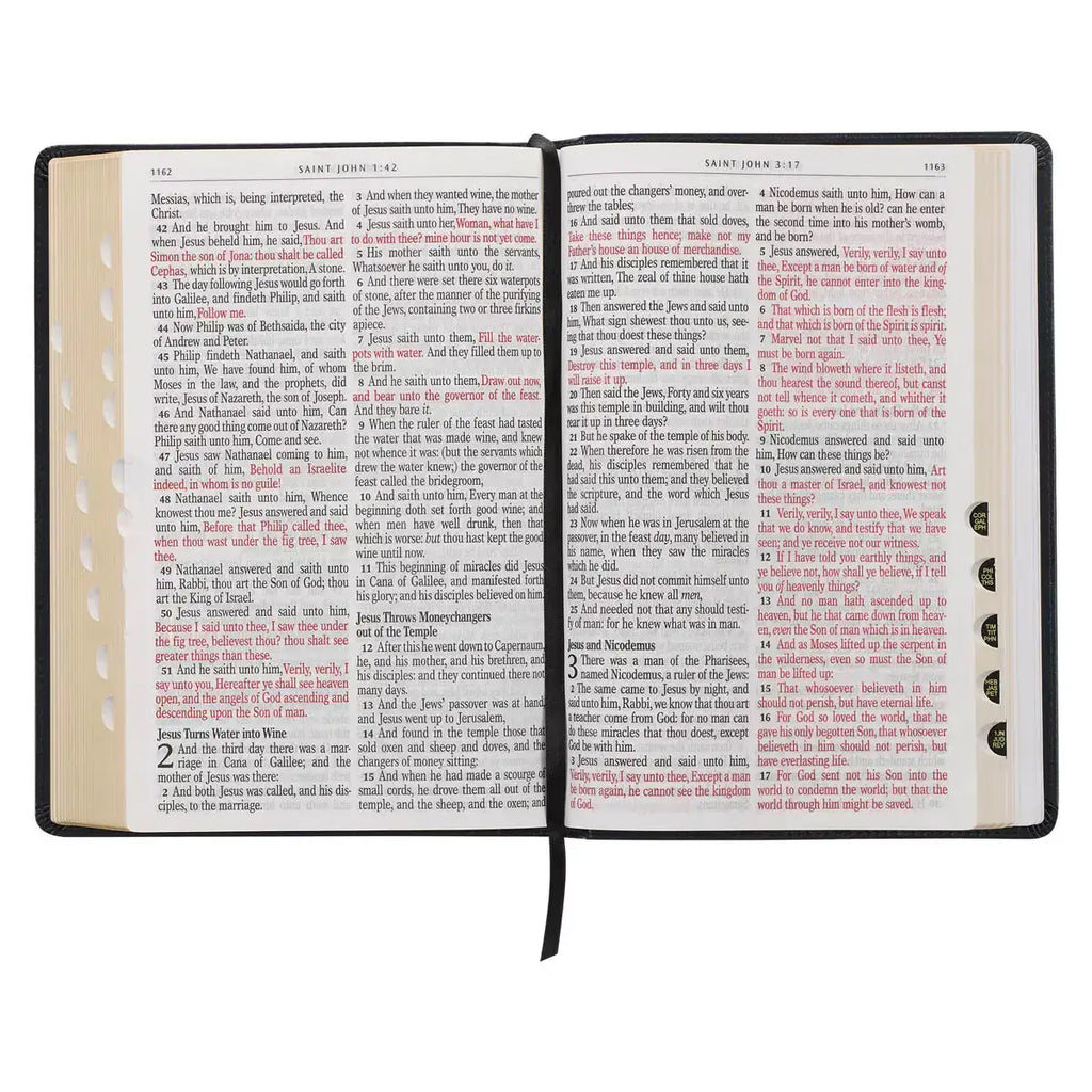 Midnight Blue Art Nouveau Framed Faux Leather Giant Print Full-size King James Version Bible with Thumb Index