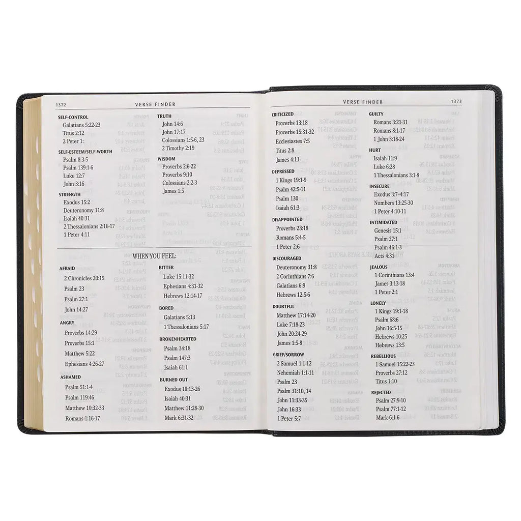 Midnight Blue Art Nouveau Framed Faux Leather Giant Print Full-size King James Version Bible with Thumb Index