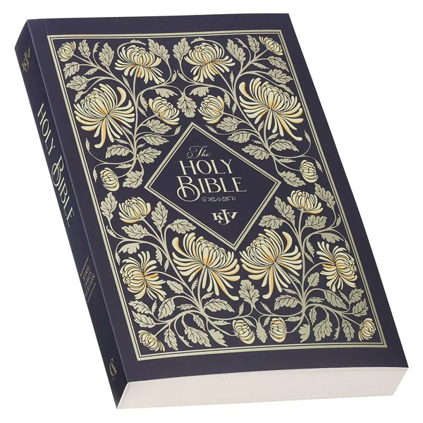 Midnight Floral Softcover King James Version Outreach Bible