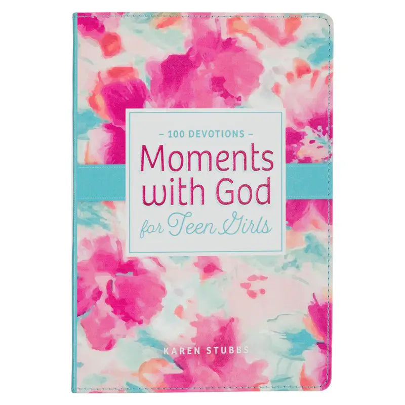 Moments with God for Teen Girls Pink Floral Faux Leather Gift Book Main image