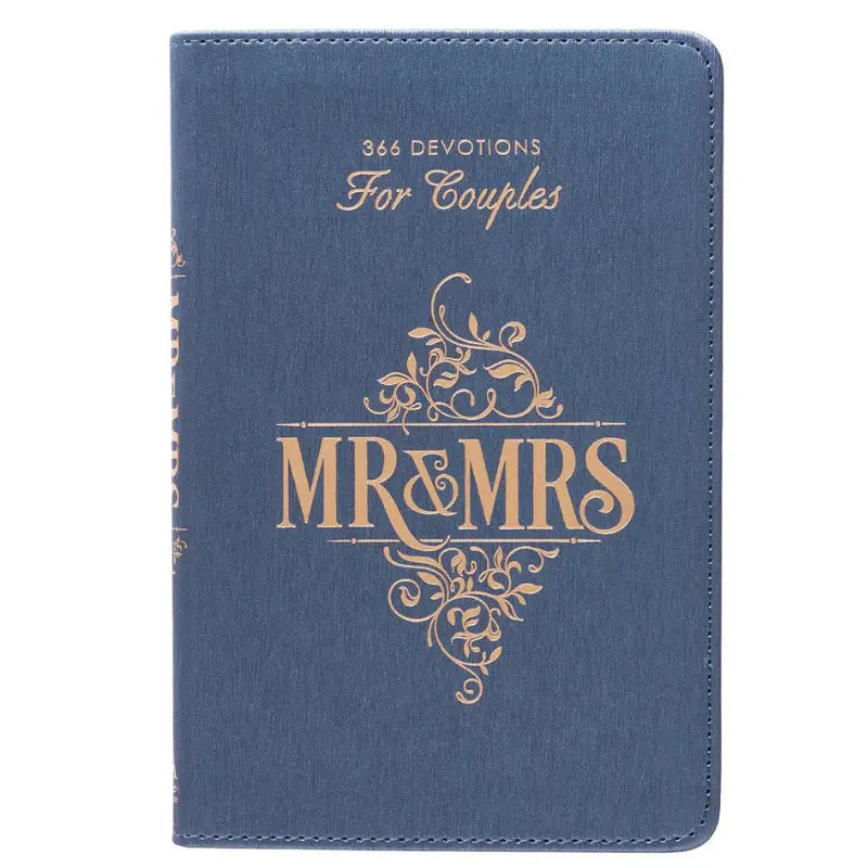 Mr. & Mrs. 366 Devotions for Couples Blue Faux Leather Devotional
