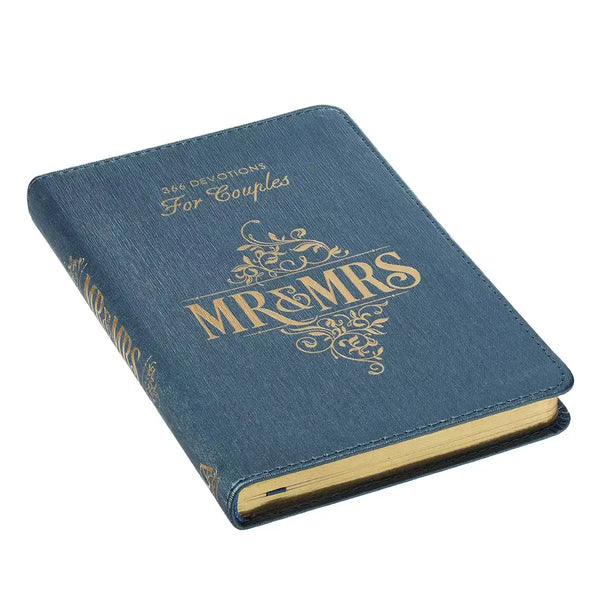 Mr. & Mrs. 366 Devotions for Couples Blue Faux Leather Devotional