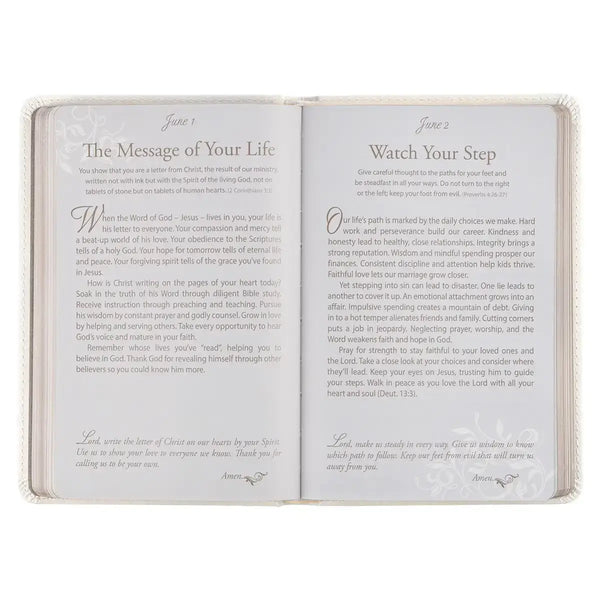 Mr. & Mrs. 366 Devotions for Couples White Faux Leather Devotional
